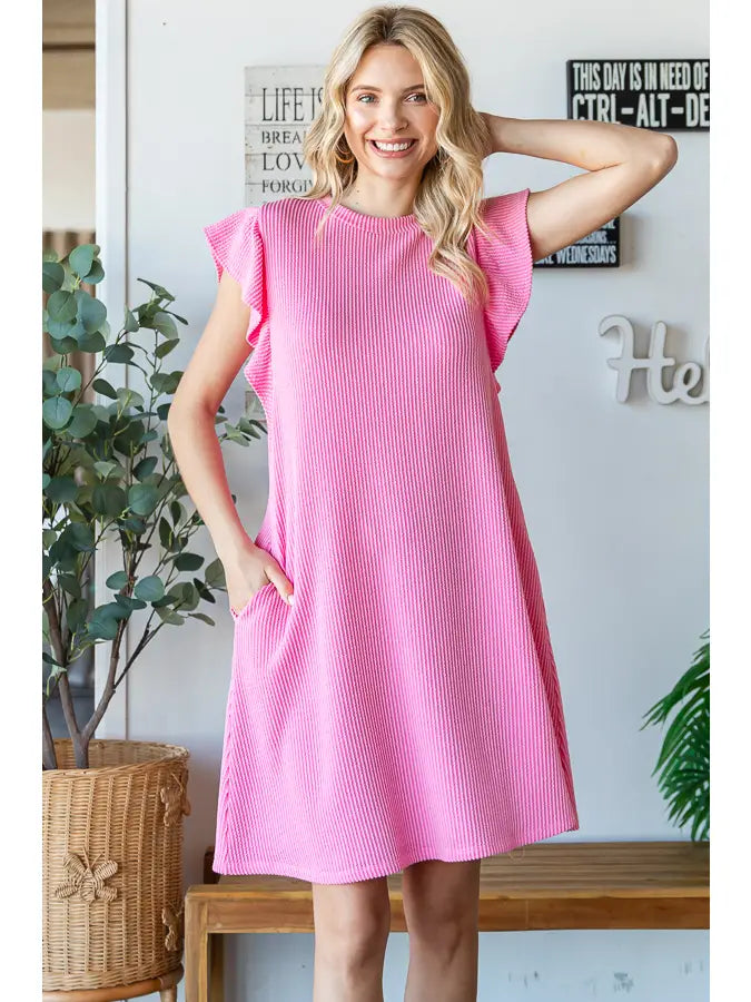 Stitched Together Dress- Pink